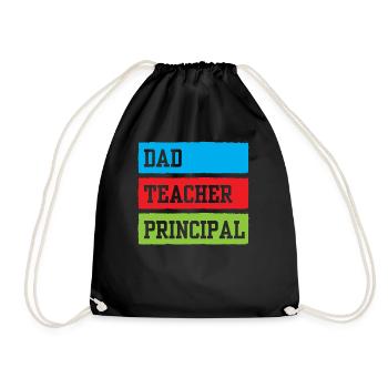 Papa Teacher Principal Homeschool Homeschooling - Drawstring Bag - black - Front