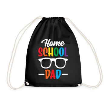 Homeschool Papa Vater Homeschooling Vatertag - Turnbeutel - Schwarz - Vorne