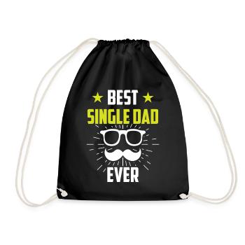 Best Single Father Ever Dad - Drawstring Bag - black - Front