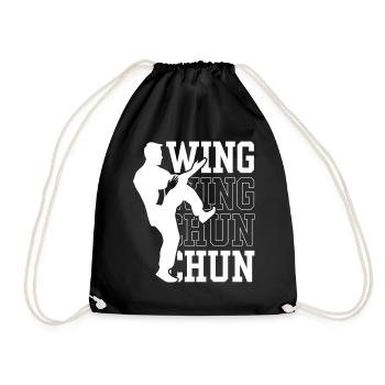 Wing Chun Trainer Martial Arts Martial Arts Training - Drawstring Bag - black - Front