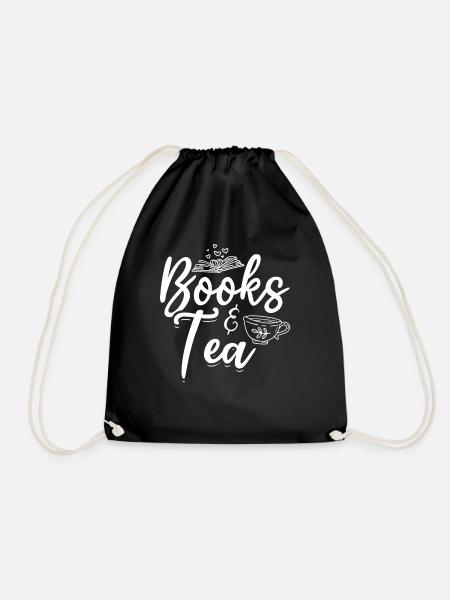 Books & Tea Book Reading Bookworm Read Books - Turnbeutel - Schwarz