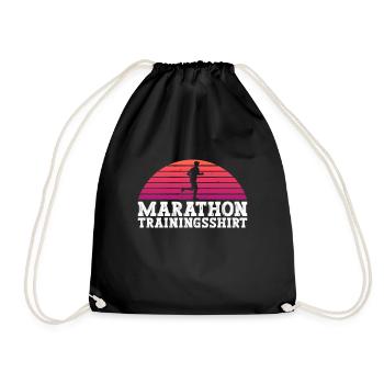Marathon Läufer Joggen Marathonläufer Jogging - Turnbeutel - Schwarz - Vorne