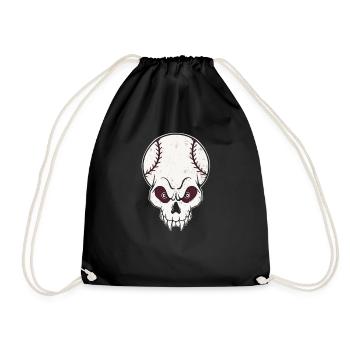 Logo de crâne de baseball Grunge vintage - Sac de sport léger - noir - Devant
