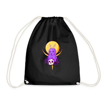 Creepy Rabbit With Antlers Occult Goth - Drawstring Bag - black - Front