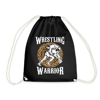 Wrestling Warrior Wrestling Wrestling Wrestling - Drawstring Bag - black - Front