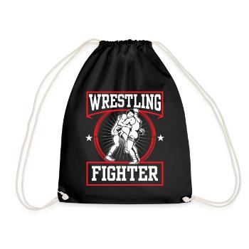 Wrestling Fighter Wrestling Wrestling Wrestler - Drawstring Bag - black - Front