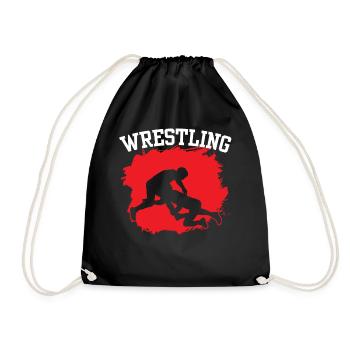 Wrestling Wrestler Wrestling Wrestling Wrestler - Drawstring Bag - black - Front