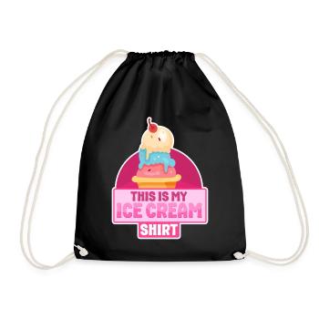 Cornet de crème glacée C’est ma glace - Sac de sport léger - noir - Devant