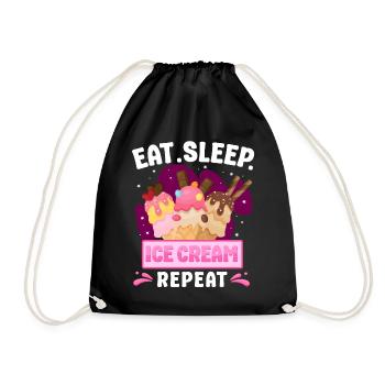 Cornet de crème glacée Manger de la crème glacée sleep - Sac de sport léger - noir - Devant