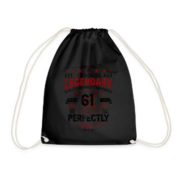 Vintage Légendaire - Vieilli parfaitement 61ème anniversaire - Sac de sport léger - noir - Devant