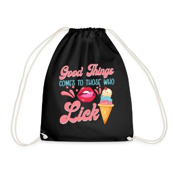 Ice Cream Cone Mouth Tongue Good - Turnbeutel - Schwarz - Vorne