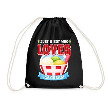 Ice Cream Boy Just A Boy Who Loves - Turnbeutel - Schwarz - Vorne