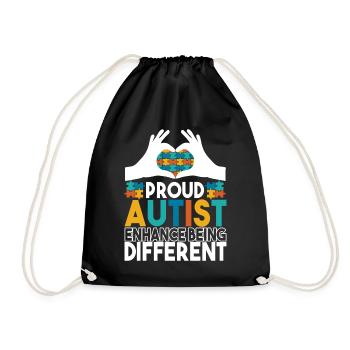 Autistic Autism Autistic - Drawstring Bag - black - Front