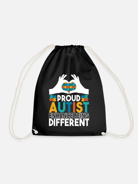 Autistic Autism Autistic - Drawstring Bag - black