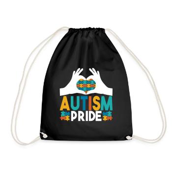 Autistic Autism Autistic - Drawstring Bag - black - Front