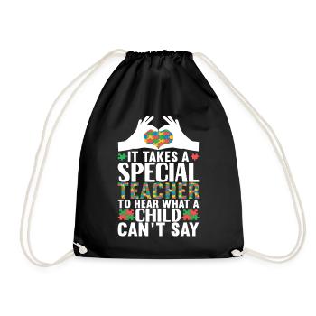 Autistic Autism Teacher Autistic - Drawstring Bag - black - Front