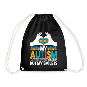 Autistic Autism Autistic - Drawstring Bag - black - Front