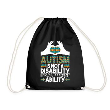Autistic Autism Autistic - Drawstring Bag - black - Front