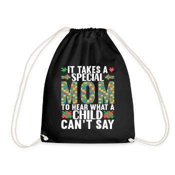 Autistic Autism Mother Autistic - Drawstring Bag - black - Front
