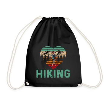 Vintage Love Hiking Herz - Turnbeutel - Schwarz - Vorne