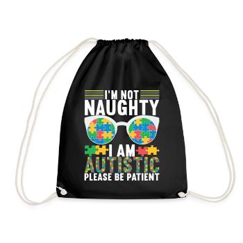 Autistic Autism Autistic - Drawstring Bag - black - Front
