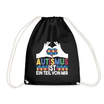 Autist Autismus Autistisch - Turnbeutel - Schwarz - Vorne