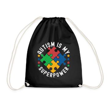 Autistic Autism Autistic - Drawstring Bag - black - Front