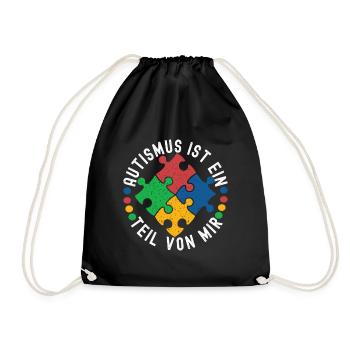 Autistic Autism Autistic - Drawstring Bag - black - Front