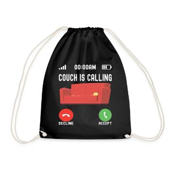 Laziness Lazy Long Shepherd Couch - Drawstring Bag - black - Front