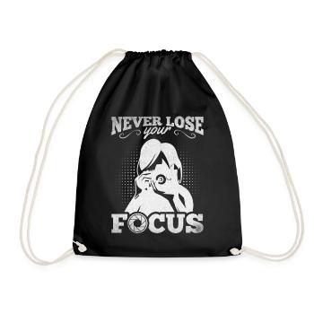 Photographer Camera Funny Photographer Never Lose - Drawstring Bag - black - Front