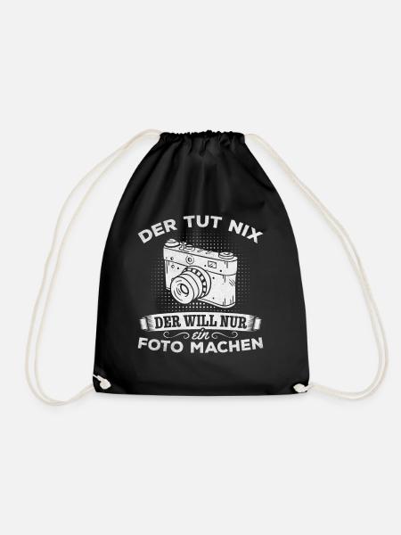 Fotografie Der tut nix der will nur ein Foto - Turnbeutel - Schwarz