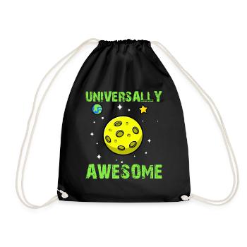 Space Planet Astronomy - Universally Awesome - Drawstring Bag - black - Front