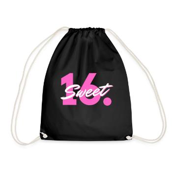 Sweet 16th - The 16th Birthday Birthday Party - Drawstring Bag - black - Front
