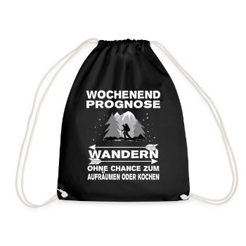 Wochenend Prognose Wandern Outdoor Berge - Turnbeutel - Schwarz - Vorne