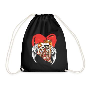 Amour infini et romance Gothic Bones Squelette - Sac de sport léger - noir - Devant