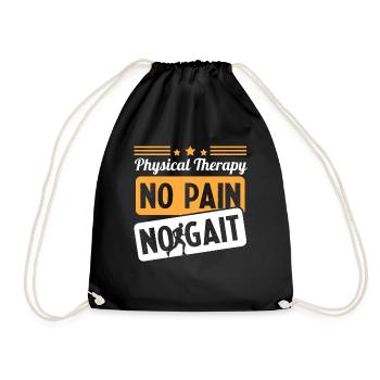 Physical Therapy No Pain No Gait Physics PT - Turnbeutel - Schwarz - Vorne