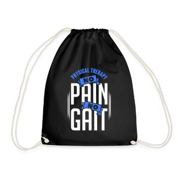 Physical Therapy No Pain No Gait Physics PT - Turnbeutel - Schwarz - Vorne