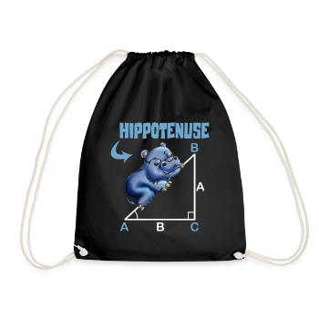 Math Hippotenuse Angular Function Hypotenuse Hippo - Drawstring Bag - black - Front