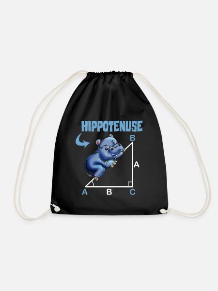 Mathe Hippotenuse Winkelfunktion Hypotenuse Hippo - Turnbeutel - Schwarz