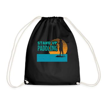Stand Up Paddling - Girl Wassersport Paddelsport - Turnbeutel - Schwarz - Vorne