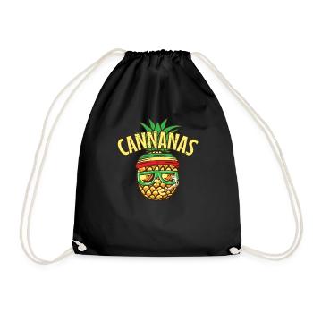 Kiffen Stoner Pineapple Hemp Cannanas Joint Bong - Drawstring Bag - black - Front