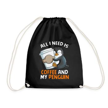 Tout ce dont j’ai besoin, c’est de café et de mon pingouin empereur pingouin - Sac de sport léger - noir - Devant