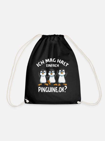 Ich mag halt einfach Pinguin ok Kaiserpinguin - Turnbeutel - Schwarz