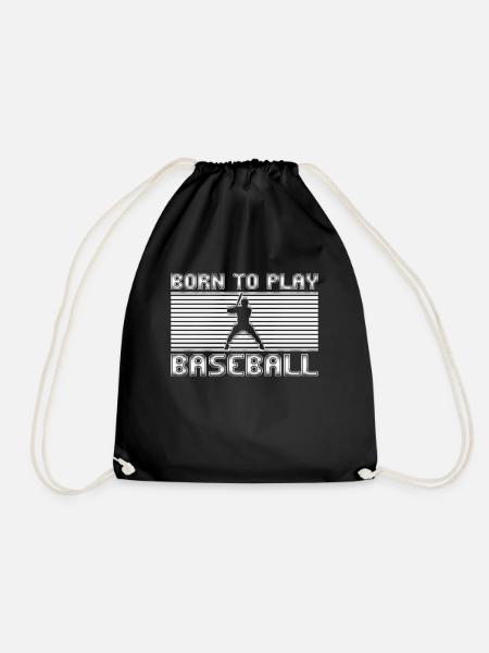 Baseball - Drawstring Bag - black