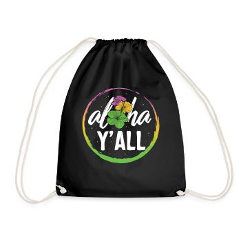 Chemise de plage, Aloha Y' All Floral Tee, Amoureux de la plage - Sac de sport léger - noir - Devant