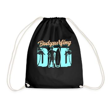 Bodysurfing Father Bodysurfing Hobby Bodysurfing - Drawstring Bag - black - Front