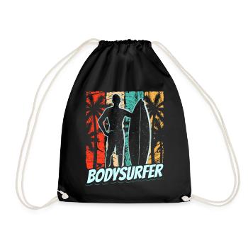Bodysurfer Bodysurfen Bodysurf Bodysurfing Hobby - Drawstring Bag - black - Front