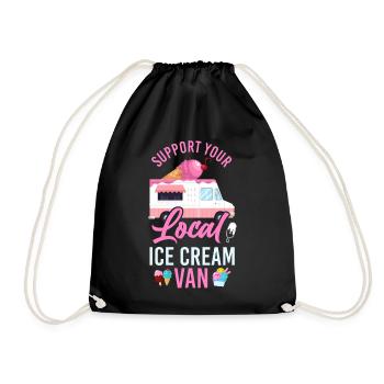 Crème glacée Crème glacée Van Truck Cone - Sac de sport léger - noir - Devant