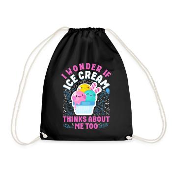 Crème glacée Je me demande si la crème glacée - Sac de sport léger - noir - Devant