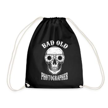 Camera Photographer Photography - Bad Old Photographer - Drawstring Bag - black - Front